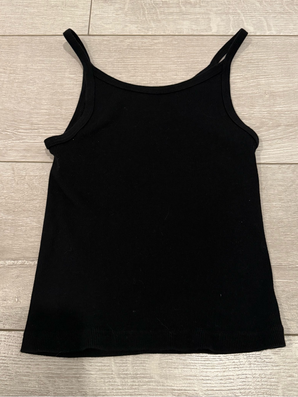 Brandy Melville Black Ribbed Slim-Strap Tank Top